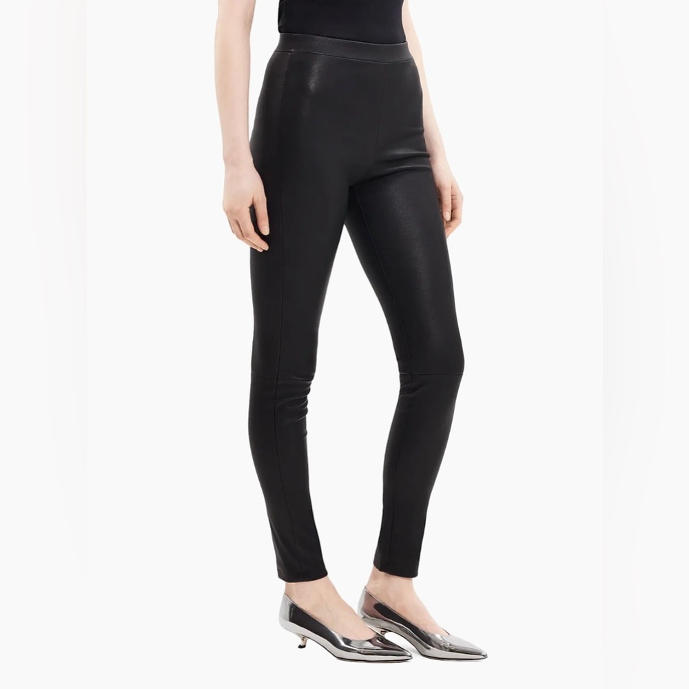 Theory Pull-On 100% Luxe Lamb Leather Leggings Black Sz 4 - Picture 6 of 15